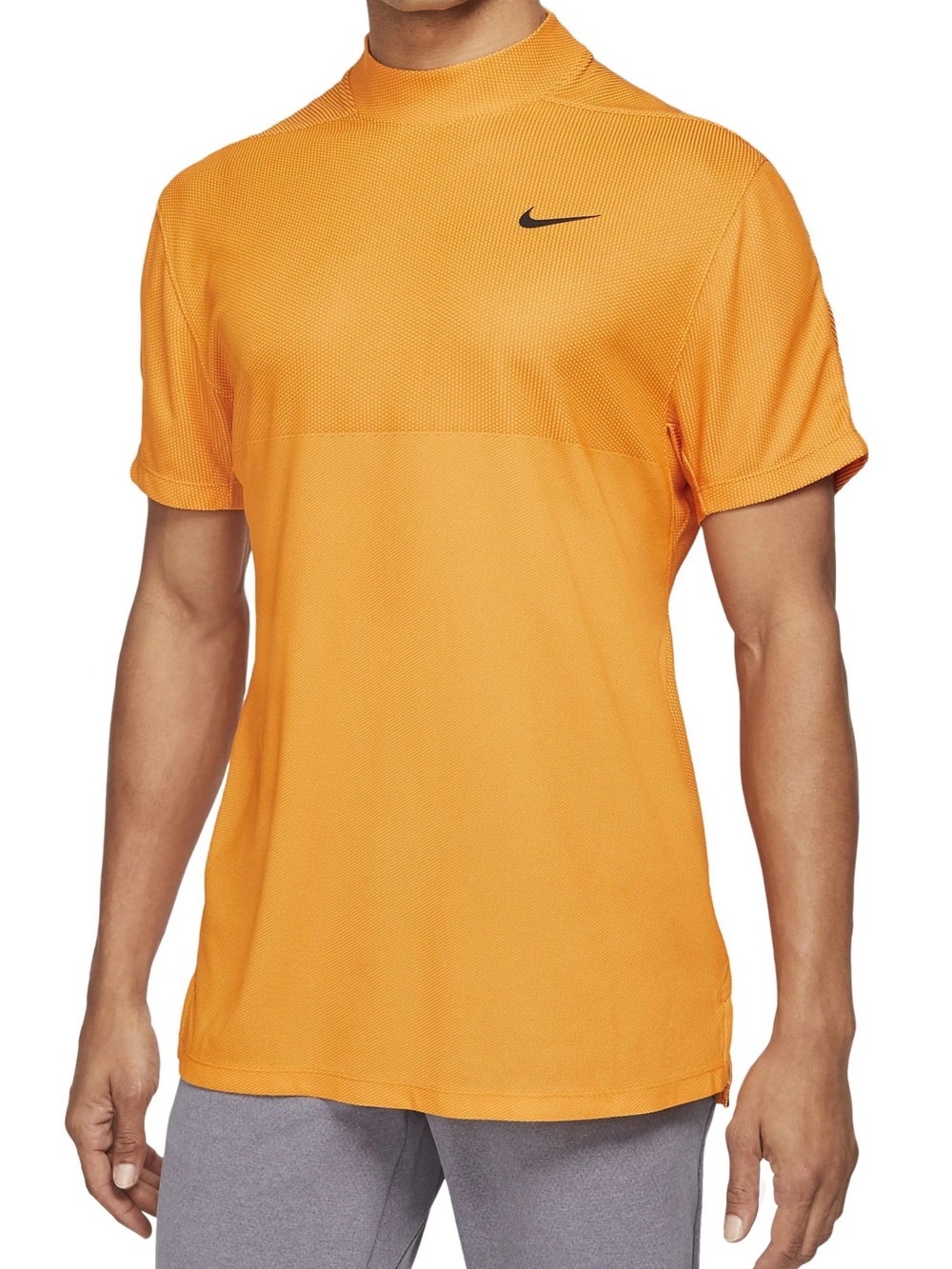 Nike Tiger Woods Orange Short-Sleeve Mock Neck Golf Polo